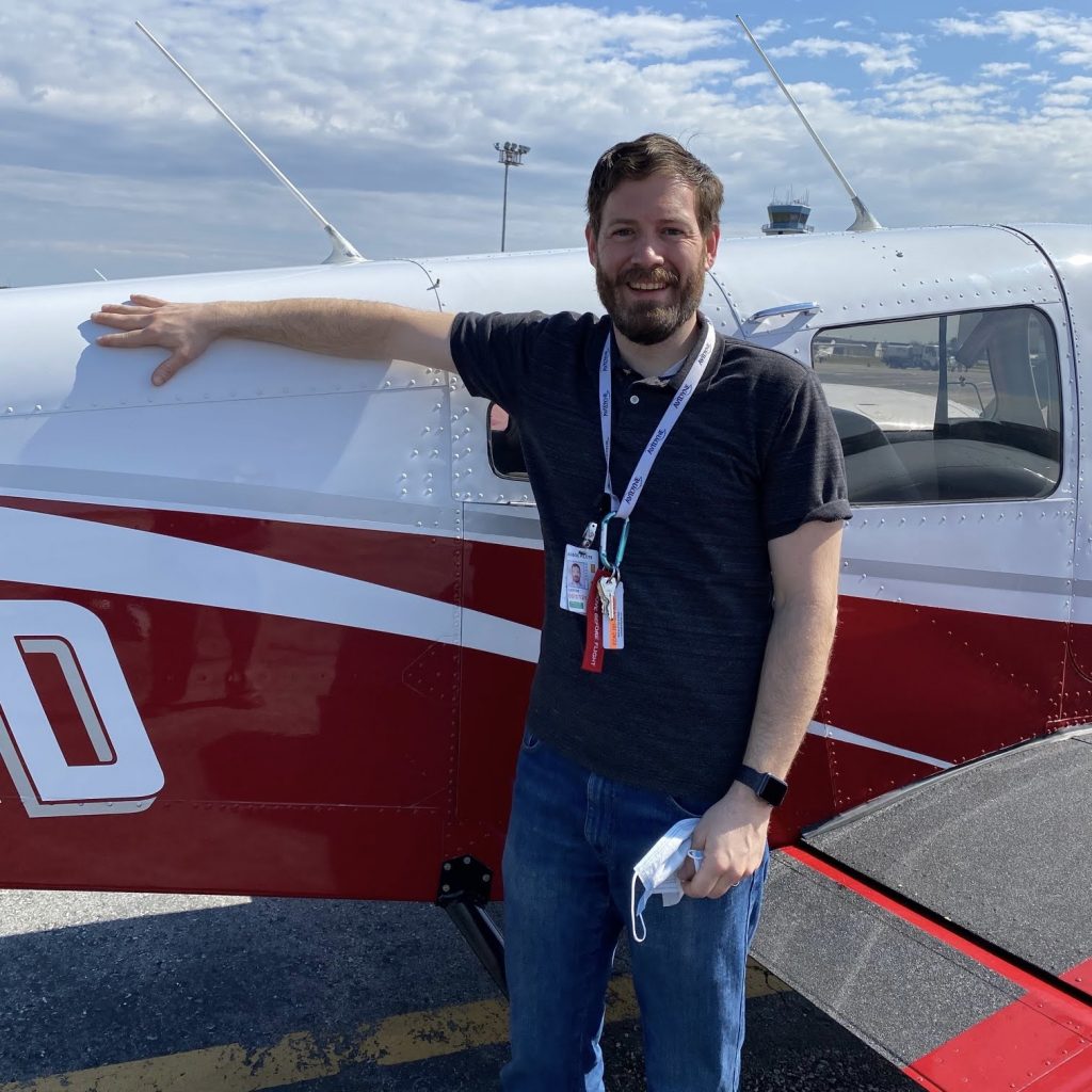 Ted looking happy after passing his checkride