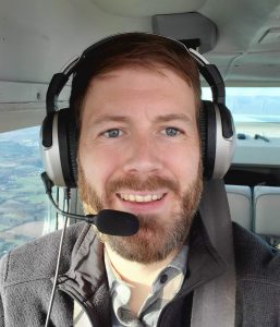 Ted Lester flying over Massachusetts